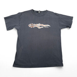 Vintage No Fear Shirt Adult LARGE Black Football Flames Pain Happens Grunge 90s